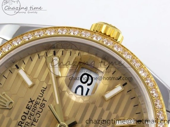0220 Minimalist DateJust 36 SS 126283rbr VSF 1:1 Best Edition 904L Steel YG Textured Dial on Jubilee Bracelet VS 1378